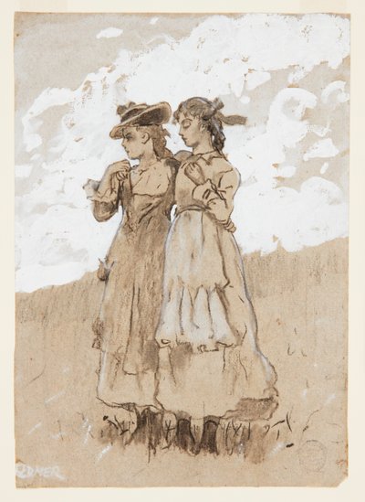 Twee Jonge Meisjes door Winslow Homer