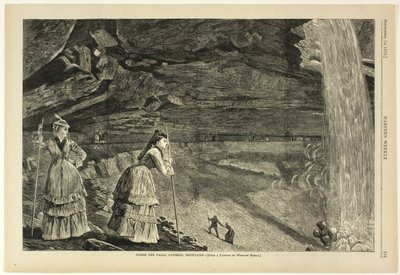 Onder de watervallen, Catskill Mountains door Winslow Homer