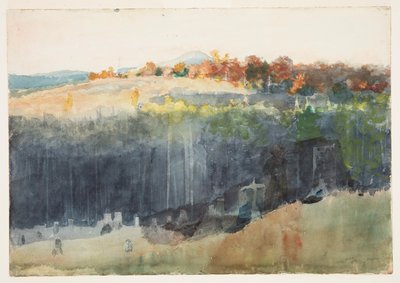 Vallei en heuvel door Winslow Homer