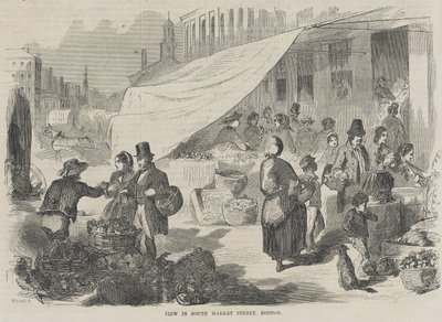Uitzicht op South Market Street, Boston door Winslow Homer