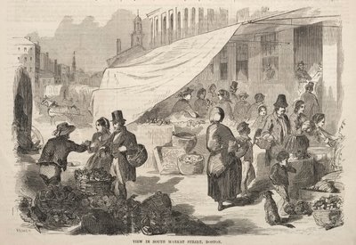 Uitzicht in South Market Street, Boston door Winslow Homer