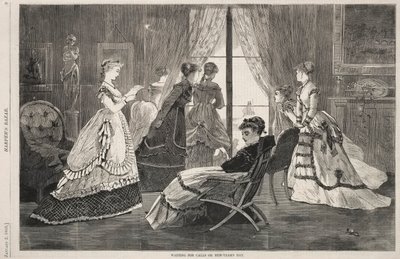 Wachten op oproepen op Nieuwjaarsdag, 1869 door Winslow Homer