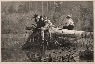 Wachten op een beet, 1874 door Winslow Homer