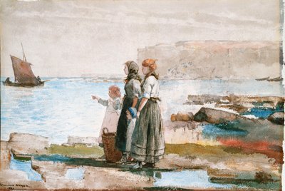 Wachten op de terugkeer van de vissersvloten door Winslow Homer