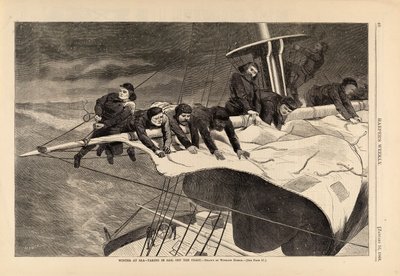 Winter op zee--Taking in Sail off the Coast, uit Harper