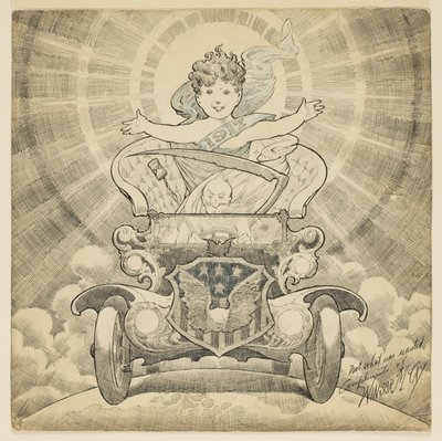 Studie voor cartoon "Welkom in het jaar 1917" door Winsor McCay