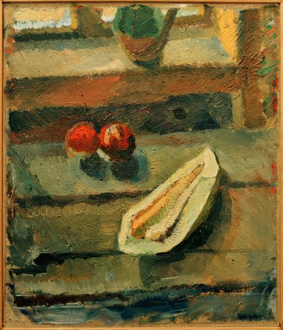 Stilleven met meloen en appels door Wladimir F. Tatlin