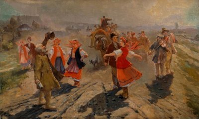 Bruiloftsstoet in de Buurt van Orel door Wladimir Jegorowitsch Makowski