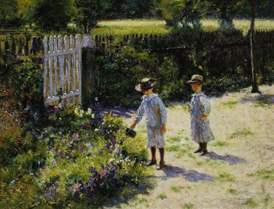Kinderen in de tuin door Wladyslaw Podkowinski