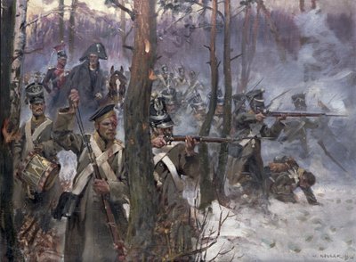 Slag bij Olszynk Grochowsk, Warschau, 25 februari 1831 door Wojciech Kossak