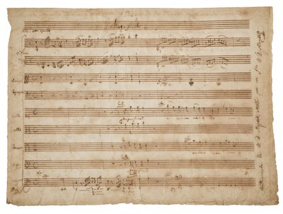 Magnificat, K. 321a. Manuscript, partituur voor solisten en koor, orgel en orkest, c.1779 door Wolfgang Amadeus Mozart