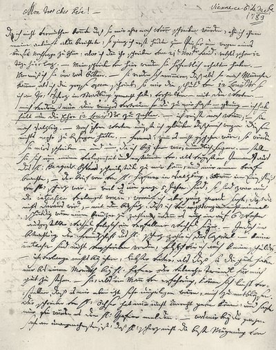 Wolfgang Amadeus Mozart (1756-1791) Oostenrijkse componist. Eigenhandige brief aan de vader. Wenen 6 december 1783 door Wolfgang Amadeus Mozart