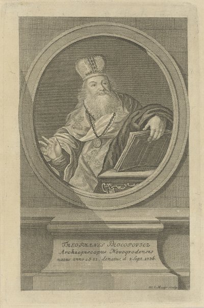 Portret van de dichter Theofan Prokopovich 1681-1736, ca. 1760 door Wolfgang Christoph Mayr