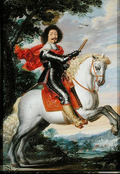 Een Ruiterportret van een Heer door Wolfgang Heimbach