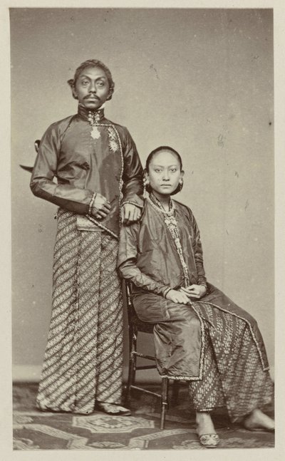 Pakoe Boewono IX, Susuhunan van Surakarta met zijn echtgenote Ratoe door Woodbury and Page