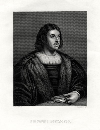 Giovanni Boccaccio, Italiaanse auteur en dichter, 19e eeuw door Woodman