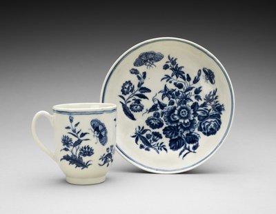 Koffiekop en Schotel, ca. 1770-1783 door Worcester Porcelain Manufactory