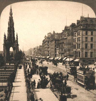 Princes Street, Edinburgh, 1896 door Works and Sun Sculpture Studios