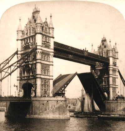 De nieuwe Tower Bridge, Londen, 1896 door Works and Sun Sculpture Studios
