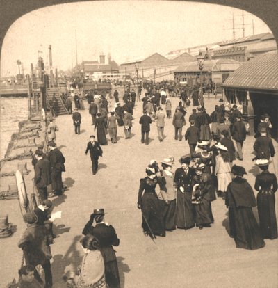 De Oceaan Stoomschip Aanlegplaats, Liverpool, Engeland, 1901 door Works and Sun Sculpture Studios