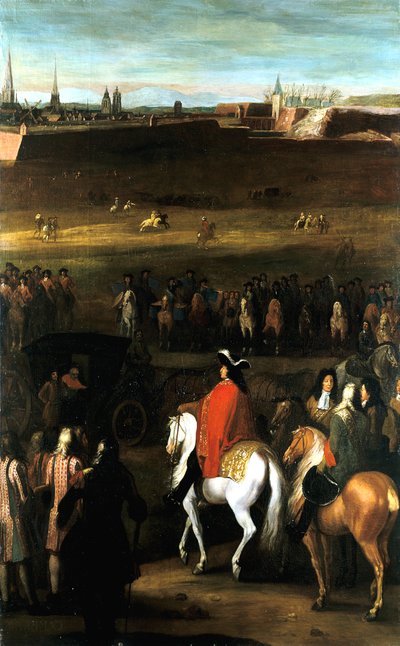 De grote veldslagen van Lodewijk XIV: Reductie van de Citadel van Cambrai, 1677 door Workshop of Adam Frans van der Meulen