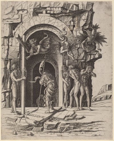 Nederdaling in de Limbo door Workshop of Andrea Mantegna
