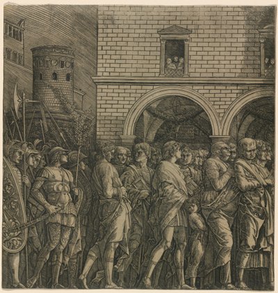 De triomf van Caesar: De senatoren door Workshop of Andrea Mantegna