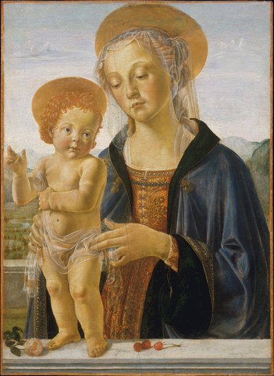 Madonna en kind door Workshop of Andrea Verrocchio