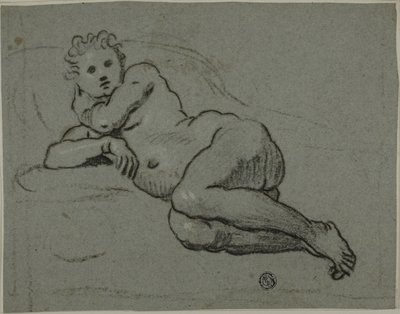 Liggend naakt door Workshop of Domenico Tintoretto