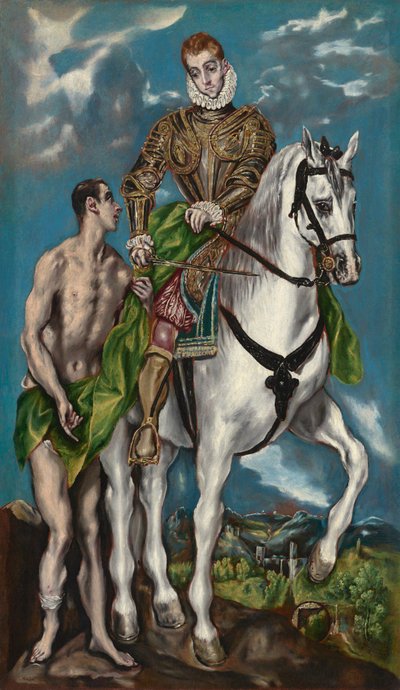 Sint Martinus en de Bedelaar door Workshop of El Greco