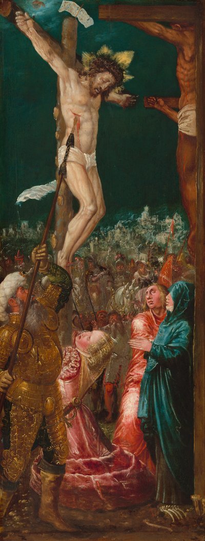 De Kruisiging, ca. 1550-1575 door Workshop of Hans Mielich