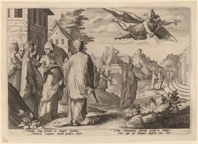 Mercurius Verliefd op Herse door Workshop of Hendrick Goltizus, after Hendrick Goltzius