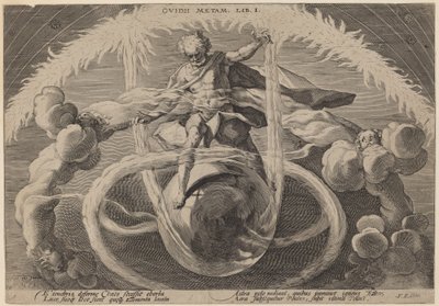 Chaos: Het Ontwarren van Chaos, of de Schepping van de Elementen door Workshop of Hendrick Goltzius, after Hendrick Goltzius
