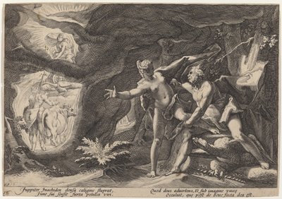 Jupiter en Io door Workshop of Hendrick Goltzius, after Hendrick Goltzius