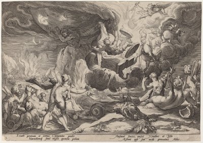 De Val van Phaëton door Workshop of Hendrick Goltzius, after Hendrick Goltzius