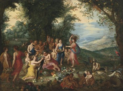 Allegorie op de herfst. door Workshop of Jan Brueghel the Elder