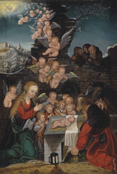 Geboorte door workshop of Lucas Cranach the Elder