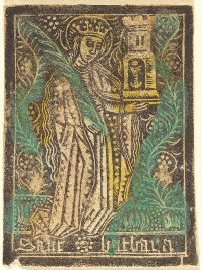 Sint Barbara door Workshop of Master of the Aachen Madonna