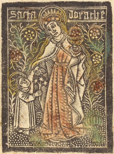 Sint Dorothea door Workshop of Master of the Aachen Madonna