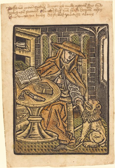 Sint Hiëronymus door Workshop of Master of the Aachen Madonna