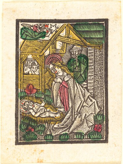 De Geboorte door Workshop of Master of the Aachen Madonna