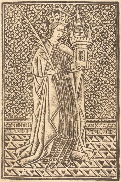 Sint Barbara door Workshop of Master of the Cologne Arms