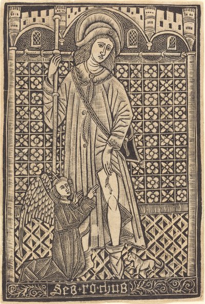 Sint Rochus door Workshop of Master of the Cologne Arms