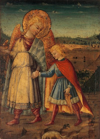 De aartsengel Rafaël en Tobias, begin tot midden 1460s door Workshop of Neri di Bicci