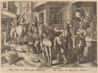Staphae, Sive Stapedes (Stijgbeugels, of Voetsteunen) door Workshop of Philip Galle after Jan van der Straet