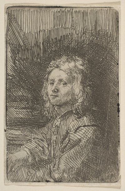 Jonge Man, Halflengte door Workshop of Rembrandt