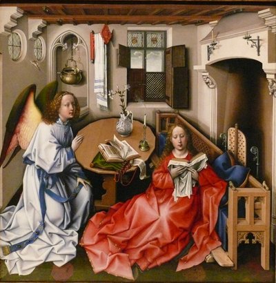 Annunciatie Alternatieve titel(s):   Merode Altaarstuk door Workshop of Robert Campin