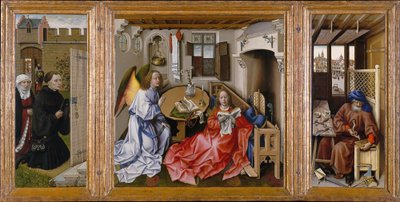 Het Mérode-altaarstuk (De Annunciatie-triptiek) door Workshop of Robert Campin