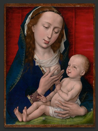 Maagd en kind door Workshop of Rogier van der Weyden