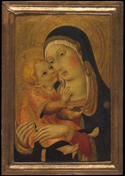 Madonna en kind, ca. 1448-60 door Workshop of Sano di Pietro